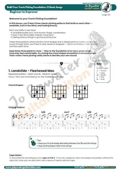 3 Classic Songs to Build Your Travis Picking Flow PDF