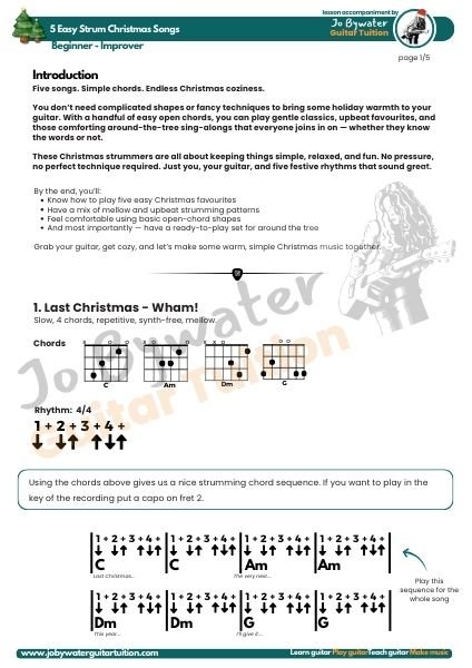 Easy Christmas Strumming: 5 Songs for a Cozy Night In PDF