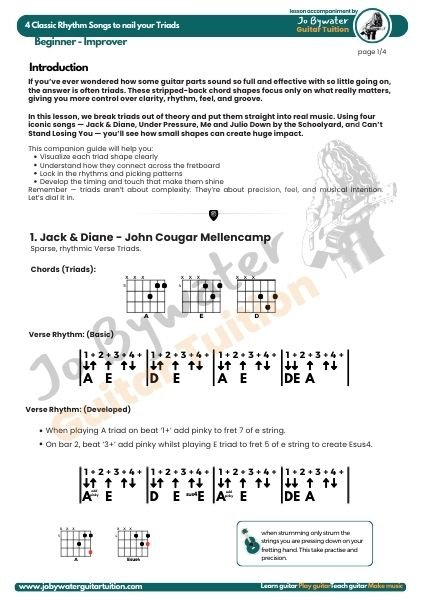 Simple Triads, Big Sound: 4 Classic Songs to Boost Your Rhythm PDF