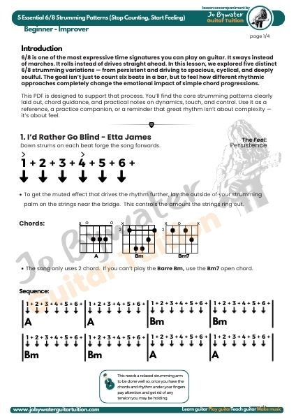 5 Essential 6/8 Strumming Patterns PDF